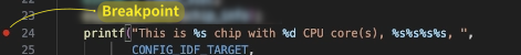 Fig.1 - Breakpoint set
