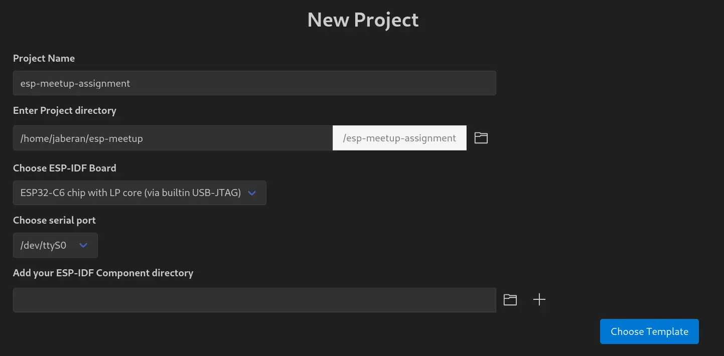 Creating a new project. Serial port is not important, it can be changed later.