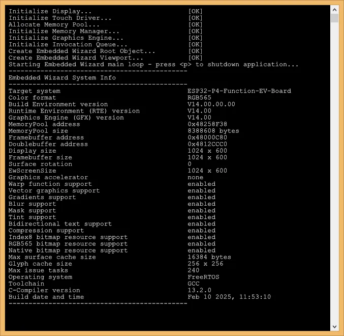 Picture: Console output.