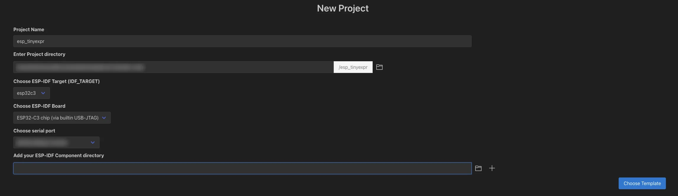 Fig.1 - Choosing the project settings