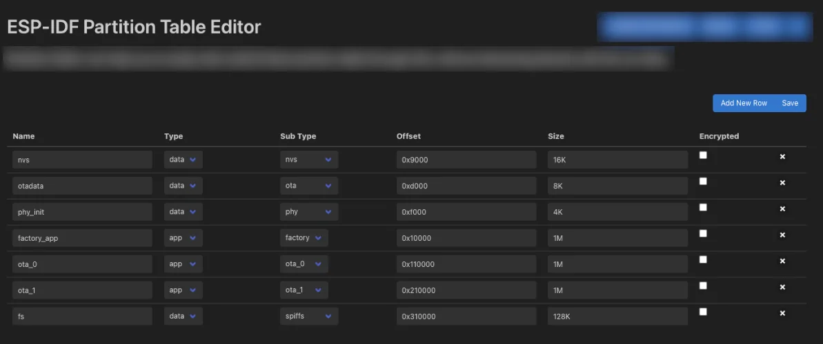 Custom partition table
