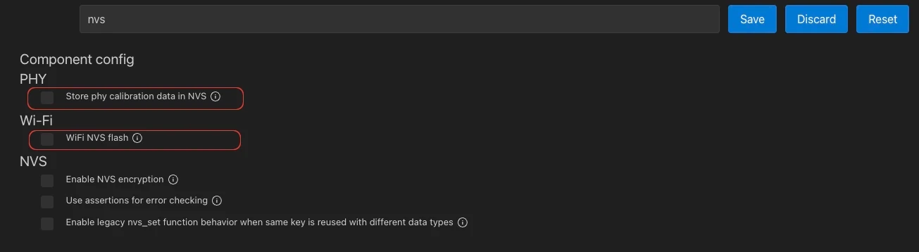 NVS options to be disabled