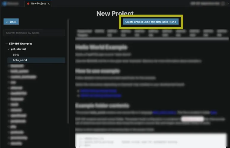 Fig.2 - Create new project tab