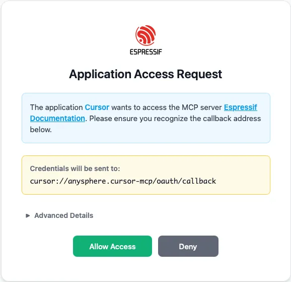 Authentication page